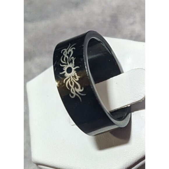 Black Stainless Steel Tribal Sun Design 316L Ring Size 10 1/2 - Picture 13 of 16
